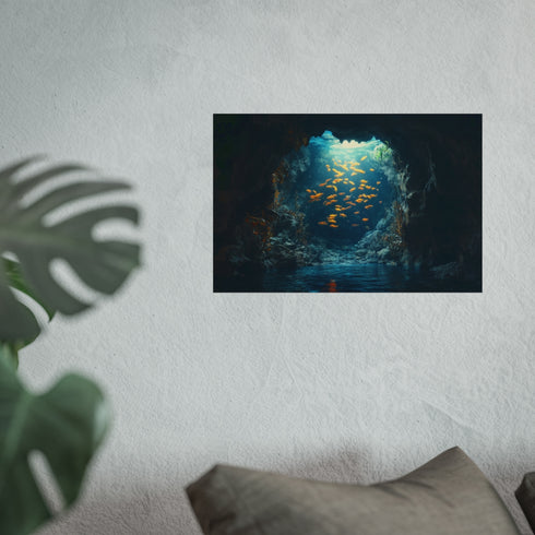 Buy Glowing Koi Sea Cave Poster