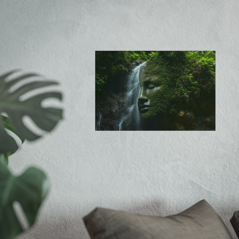 Buy Jungle Waterfall Woman Face Poster