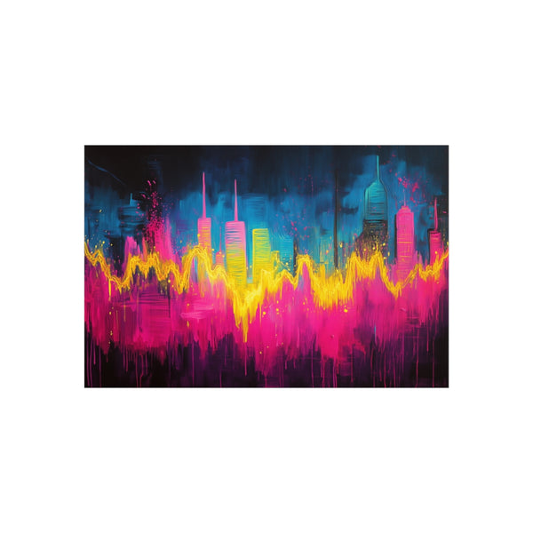 Buy Neon Soundwave Skyline Poster