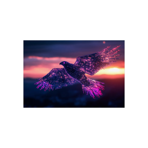 Buy Robotic Falcon Neon Sunrise Poster