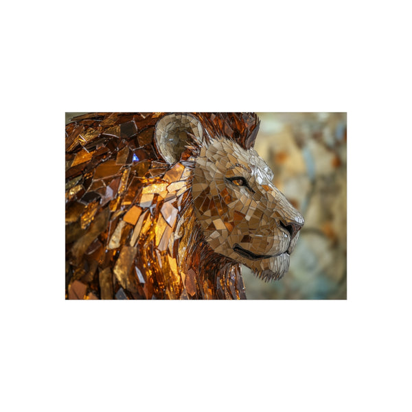 Buy Stunning Lion Shattered Glass Poster