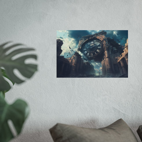Buy Surreal Clock Ruins Poster