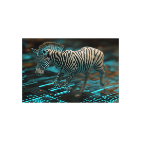 Buy Techno-Zebra Circuit Art Poster