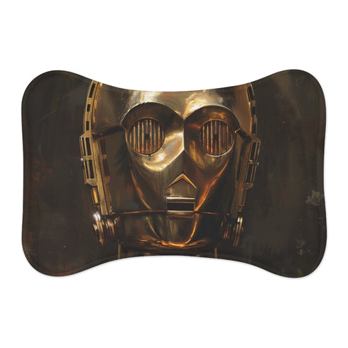 "C-3PO Pet Mat: Galactic Glam for Your Furry Friend"