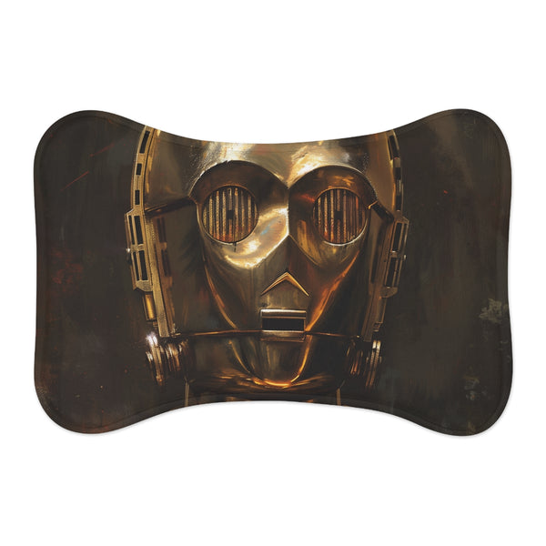 "C-3PO Pet Mat: Galactic Glam for Your Furry Friend"