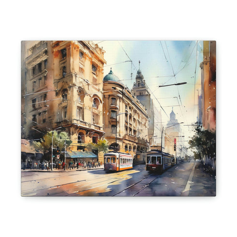 Stunning Melbourne skyline canvas print for home decor.