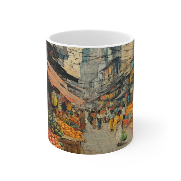 Calcutta Cityscape Coffee Mug: Explore the Vibrant New Market