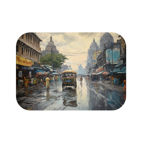 Calcutta New Market Cityscape Bath Mat