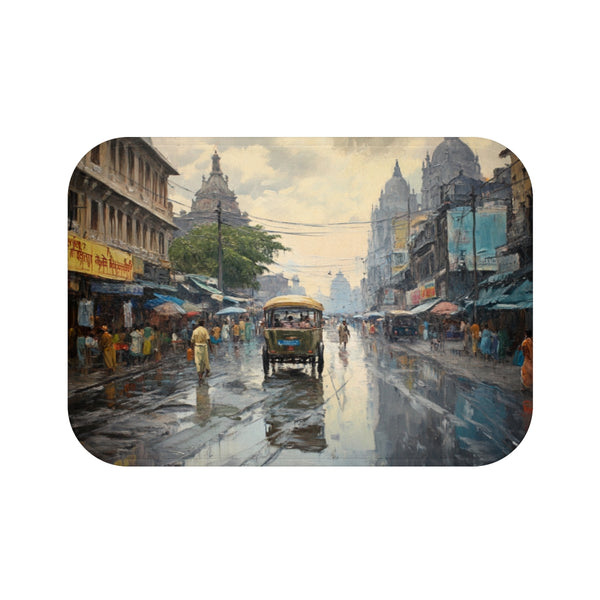 Calcutta New Market Cityscape Bath Mat