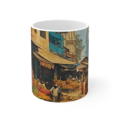 "Calcutta West Bengal Coffee Mug: New Market Nostalgia"