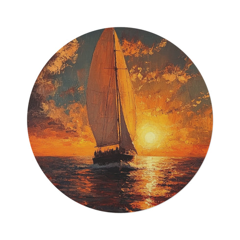 Calm Horizon Vintage Round Rug