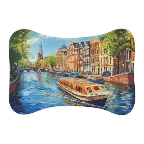 "Canal-Inspired Pet Mat: Amsterdam Delight"