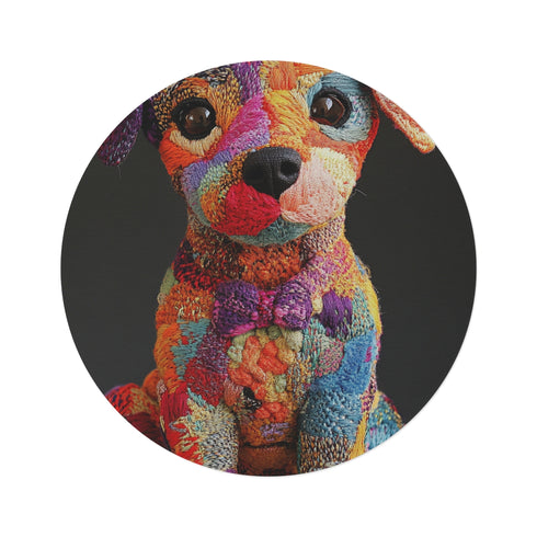 "Canine Kaleidoscope Round Rug"