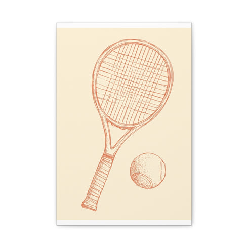 Canvas Print: "Mystical Lincroli Landscapes in Bloom"
Illustration Logo: A simple tennis racket with a ball flying over it.