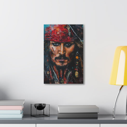 Captain Jack Sparrows Pirate Portrait Canvas Wall Art Indoor Decor.