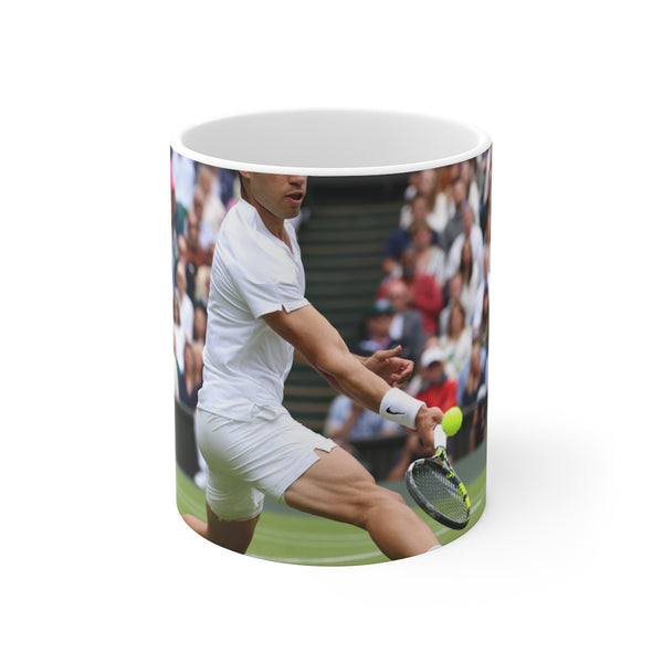 "Carlos Alcaraz Wimbledon Mug: Tennis Champion's Choice"