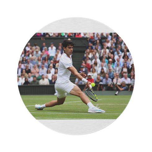 "Carlos Alcaraz Wimbledon Round Rug"