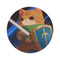 "Cat Knight Round Rug: Fierce Feline Decor"