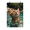 "Cat Swims in Crystal Clear"