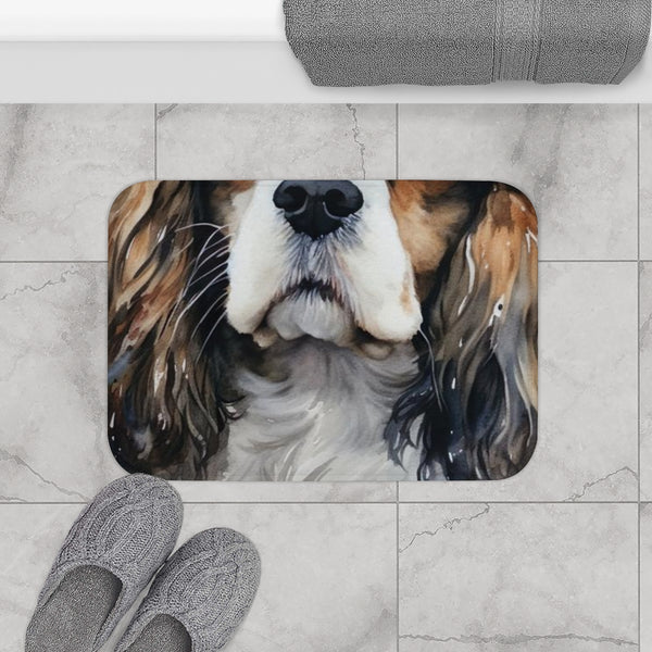 Cavalier Dog — Non-Slip Bath Mat — Bathroom Floor Lifestyle View