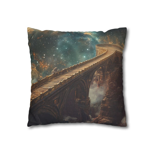 Celestial Bridge over Cosmic Canyon Double-Sided Square Cushion Cover
