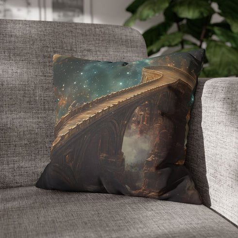 Celestial Bridge over Cosmic Canyon Double-Sided Square Cushion Cover
