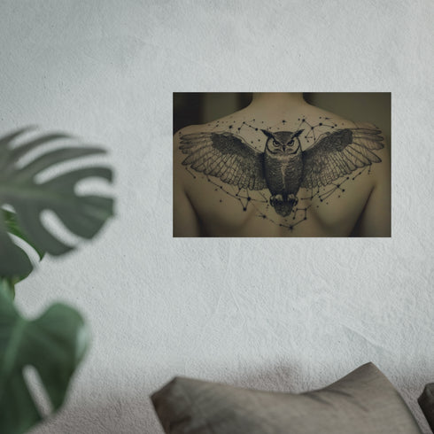 Celestial Owl with Constellation Wings