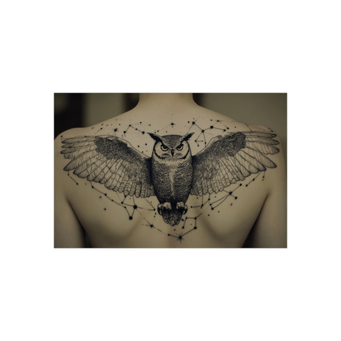 Celestial Owl with Constellation Wings