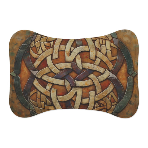 "Celtic Knot Pet Mat: Luxurious Design for Your Furry Friend"