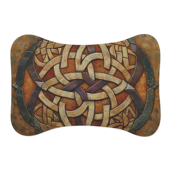 "Celtic Knot Pet Mat: Luxurious Design for Your Furry Friend"