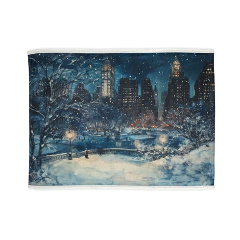 Central Park Snow Night Bedcover: Sleep in Winter Wonderland