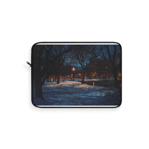 "Central Park Snow Night Laptop Sleeve"