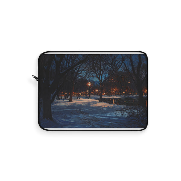 "Central Park Snow Night Laptop Sleeve"