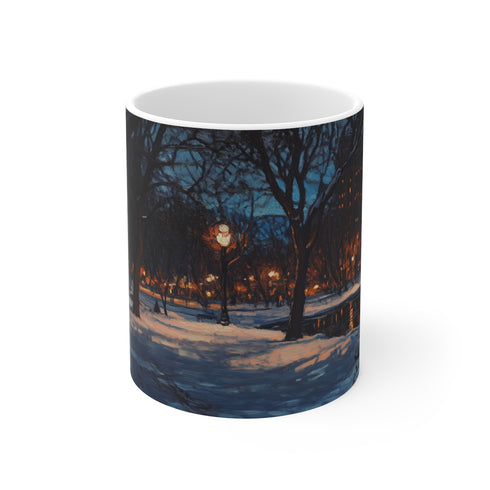 Central Park Snow Night Mug