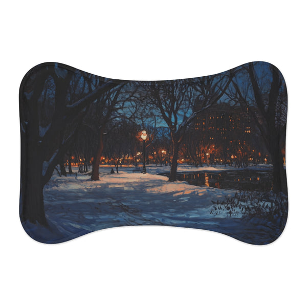 Central Park Snow Night Pet Mat