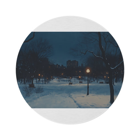 "Central Park Snow Night Rug"