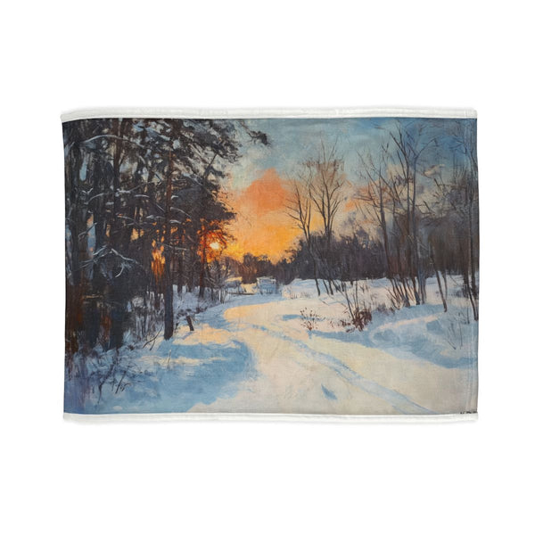 Central Park Snow Sunset Bed Cover: Dreamy Winter Twilight