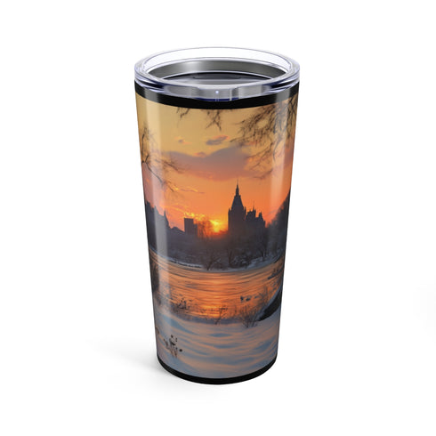 Central Park Snow Sunset Bottle
