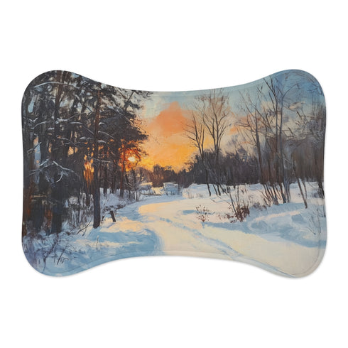 Central Park Snow Sunset Pet Mat: A Winter Wonderland for Your Furry Friend