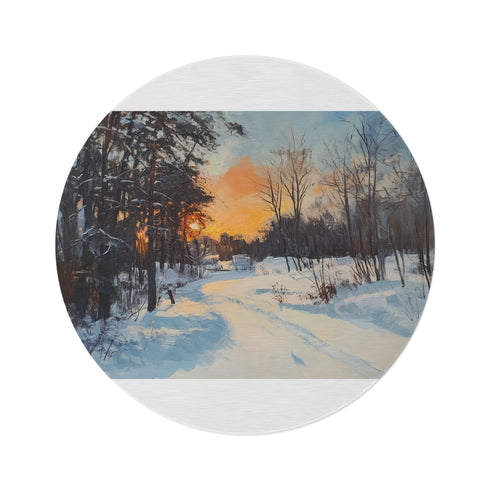"Central Park Snow Sunset Rug"