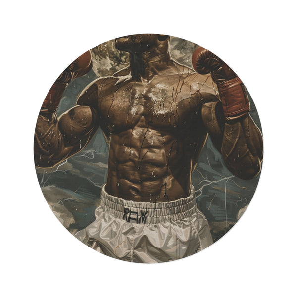 "Champion Round Mayweather Rug"