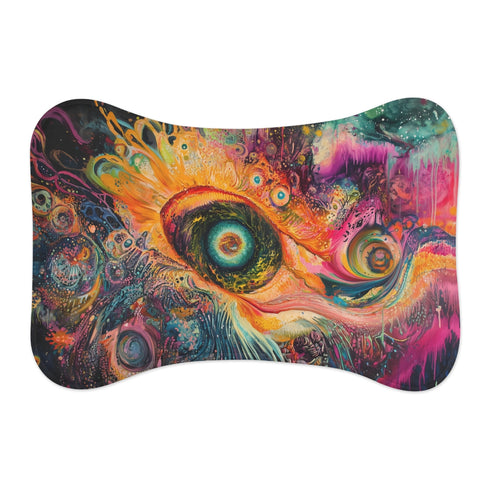 "Chaos Vortex Pet Mat: Kaleidoscope of Color and Comfort"