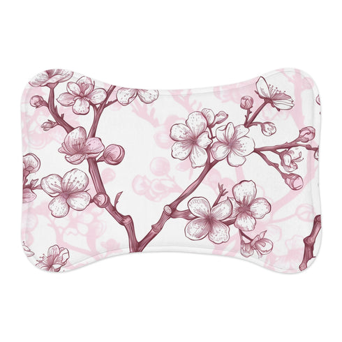 Cherry Blossom Pet Feeding Mat: Stylish & Functional