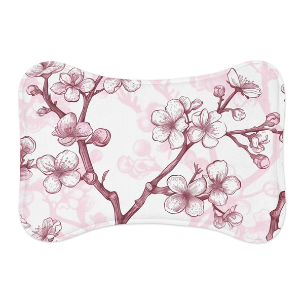 Cherry Blossom Pet Feeding Mat: Stylish & Functional