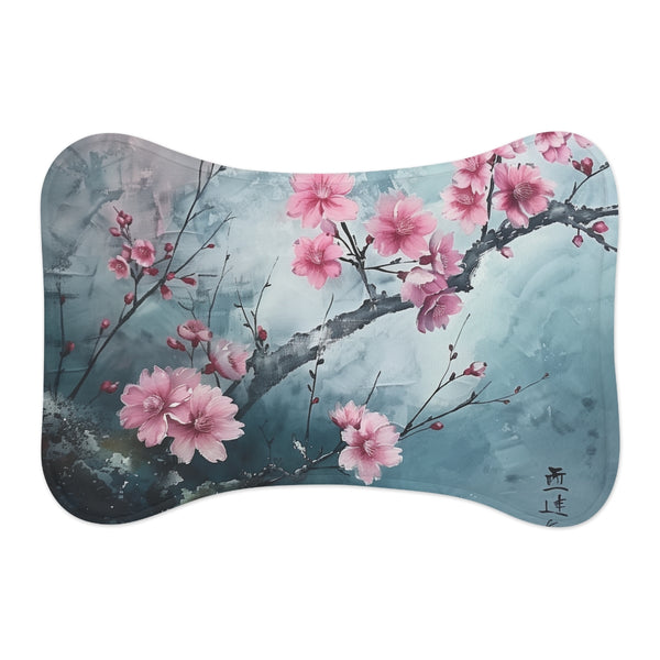 "Cherry Blossom Pet Mat: Zen-Pet Paradise"