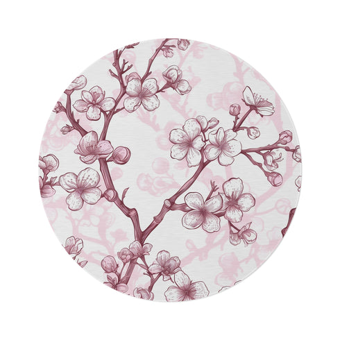"Cherry Blossom Pink Round Rug"