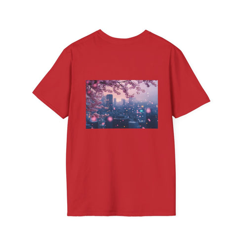 Cherry Blossoms Skyline T-Shirt Design