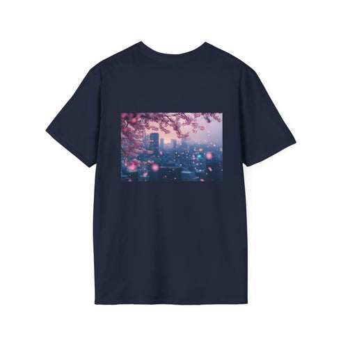 Cherry Blossoms Skyline T-Shirt Design