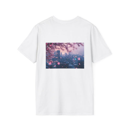 Cherry Blossoms Skyline T-Shirt Design