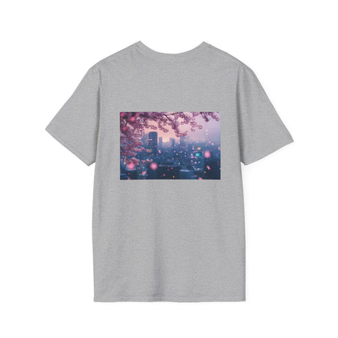 Cherry Blossoms Skyline T-Shirt Design